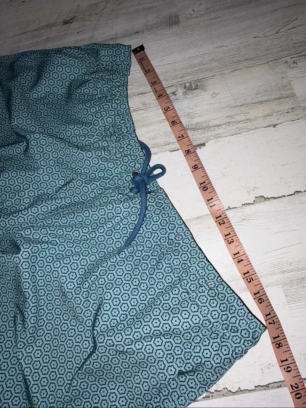 J. Crew Men's Teal Geometric Swim Trunks